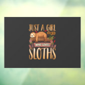 Just A Girl Who Loves Sloths Cute Sloth T-Shirt Fensteraufkleber (Blatt 3)