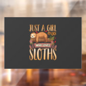 Just A Girl Who Loves Sloths Cute Sloth T-Shirt Fensteraufkleber (Blatt 2)