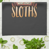 Just A Girl Who Loves Sloths Cute Sloth T-Shirt Geschirrtuch (Gefaltet)