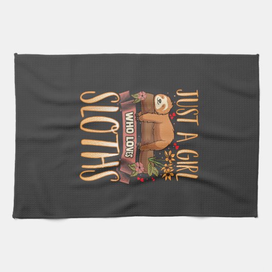 Just A Girl Who Loves Sloths Cute Sloth T-Shirt Geschirrtuch (Horizontal)
