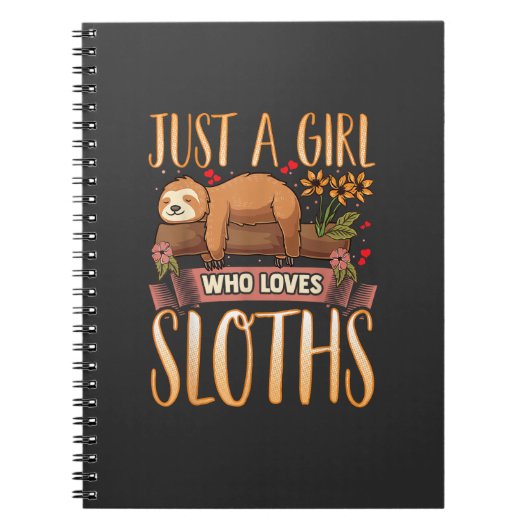 Just A Girl Who Loves Sloths Cute Sloth T-Shirt Notizblock (Vorderseite)