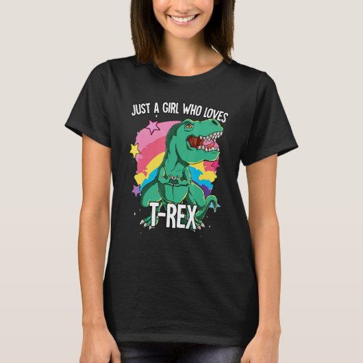 Just A Girl Who Loves T-rex T-rex T-Shirt (Vorderseite)