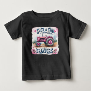 Just a girl who loves tractors baby t-shirt