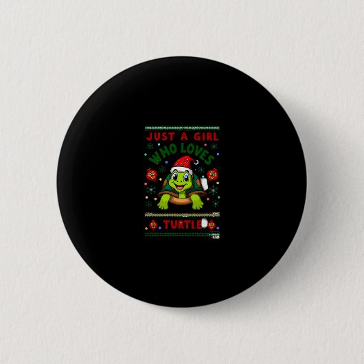 Just A Girl Who Loves Turtle Matching Christmas Pa Button (Vorderseite)