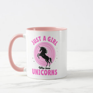 Just a Girl Who Loves Unicorns Mug • Cute Pink Tasse