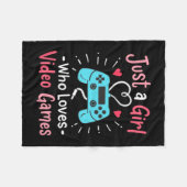 Just A Girl Who Loves Video Games Fleecedecke (Vorderseite (Horizontal))