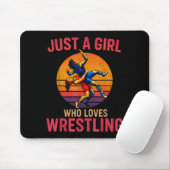 Just A Girl Who Loves Wrestling Funny Wrestler Wre Mousepad (Mit Mouse)