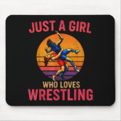 Just A Girl Who Loves Wrestling Funny Wrestler Wre Mousepad (Vorne)