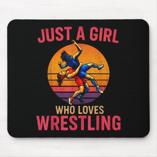 Just A Girl Who Loves Wrestling Funny Wrestler Wre Mousepad (Vorne)
