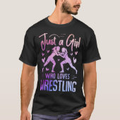 Just A Girl Who Loves Wrestling Submission Mat Spo T-Shirt (Vorderseite)