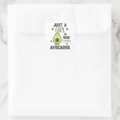 Just A Girl's Avocado Lieben Sweet Avocado Quadratischer Aufkleber (Tasche)
