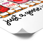 Just A Goose In Love Cute Valentine Coquette Bow G Poster (Ecke)