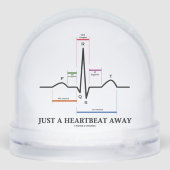 Just A Heartbeat Away Electrocardiogram EKG Humor Schneekugeln (Rückseite)