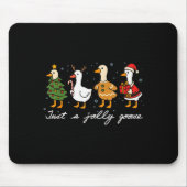 Just A Jolly Cute Goose Funny Merry Goosemas Chris Mousepad (Vorne)