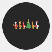 Just A Jolly Cute Goose Funny Merry Goosemas Chris Runder Aufkleber (Vorderseite)