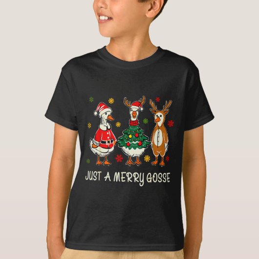 Just A Jolly Cute Goose Funny Merry Goosemas Chris T-Shirt (Vorderseite)