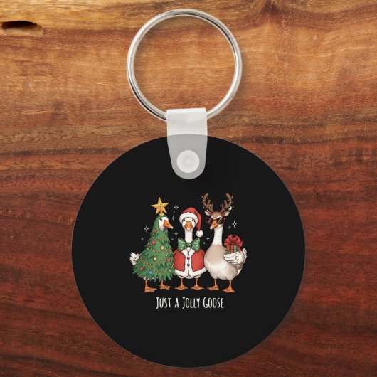 Just A Jolly Goose Christmas Goose Lovers Tree San Schlüsselanhänger (Vorderseite)
