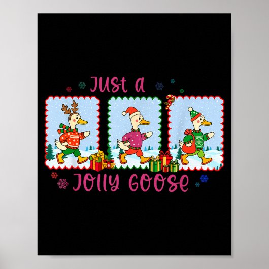 Just A Jolly Goose Christmas Santa Bow Xmas Light  Poster (Vorne)