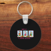 Just A Jolly Goose Christmas Santa Bow Xmas Light Schlüsselanhänger (Vorderseite)