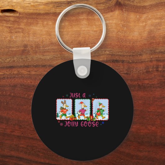 Just A Jolly Goose Christmas Santa Bow Xmas Light Schlüsselanhänger (Vorderseite)