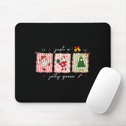 Just A Jolly Goose Christmas Silly Goose Funny Xma Mousepad (Mit Mouse)
