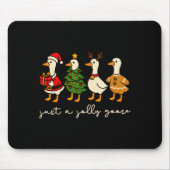 Just A Jolly Goose Christmas Silly Goose Funny Xma Mousepad (Vorne)