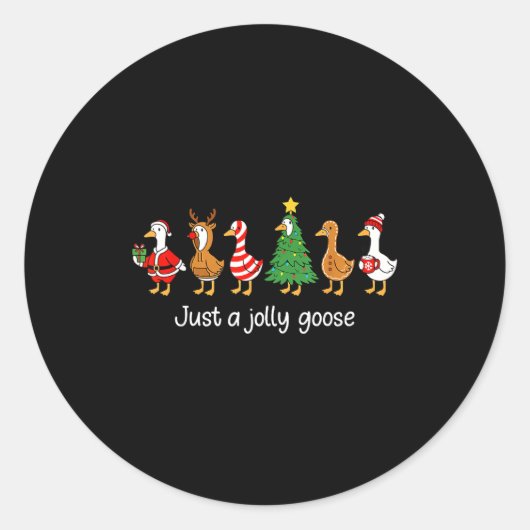 Just A Jolly Goose Funny Christmas For Mens Womans Runder Aufkleber (Vorderseite)
