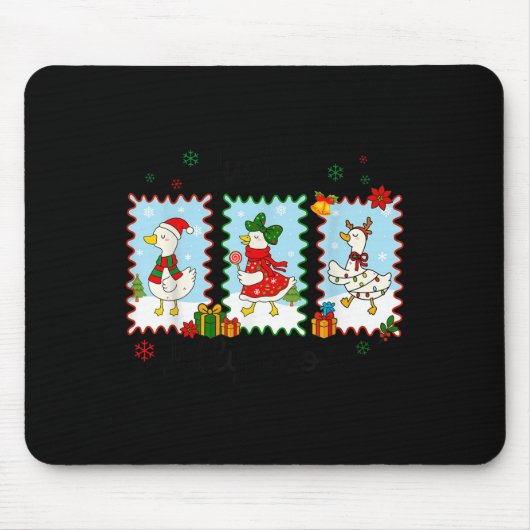 Just A Jolly Goose Funny Goose Santa Reindeer Cute Mousepad (Vorne)