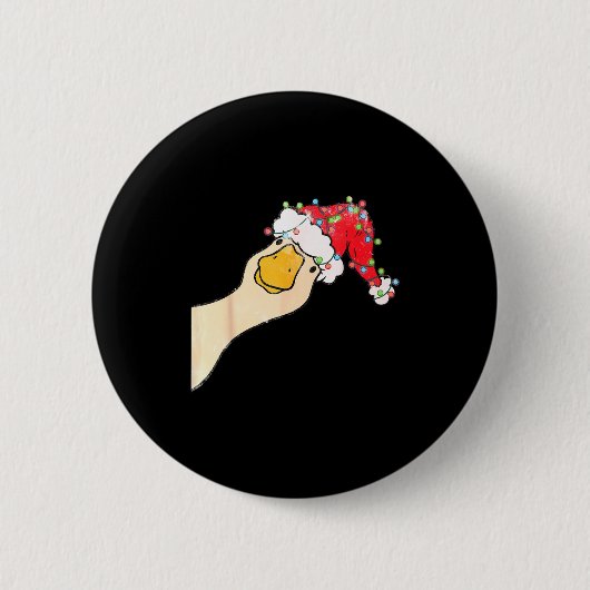 Just A Jolly Goose Funny Silly Goose Santa Christm Button (Vorderseite)