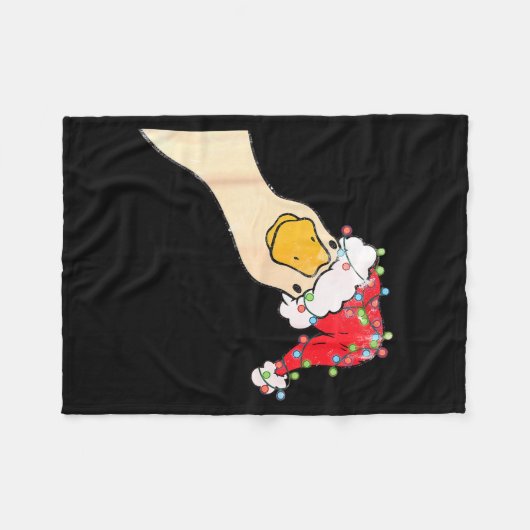 Just A Jolly Goose Funny Silly Goose Santa Christm Fleecedecke (Vorderseite (Horizontal))