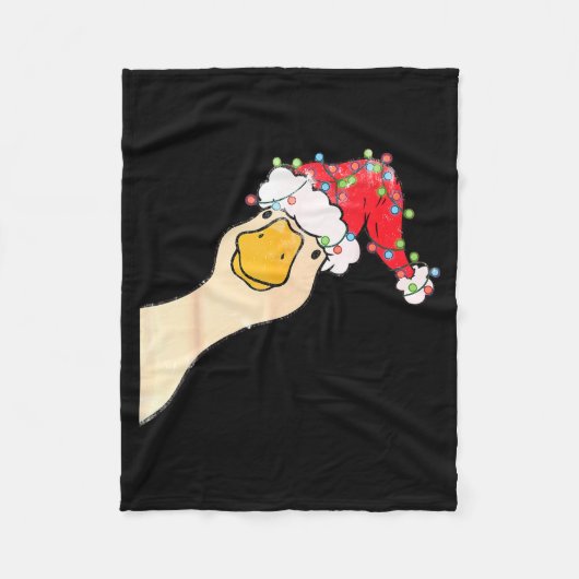 Just A Jolly Goose Funny Silly Goose Santa Christm Fleecedecke (Vorderseite)