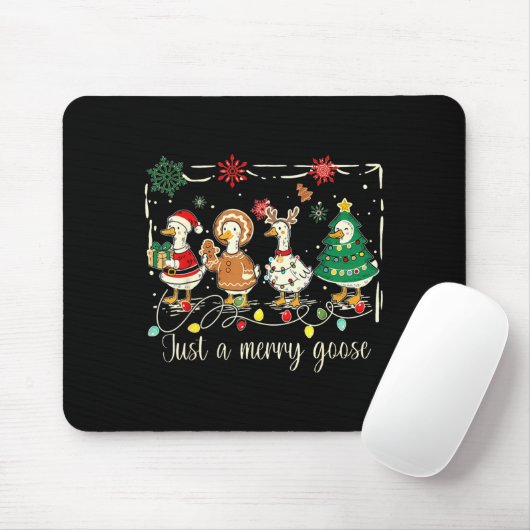 Just A Jolly Goose Funny Silly Goose Santa Christm Mousepad (Mit Mouse)