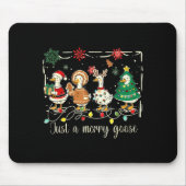 Just A Jolly Goose Funny Silly Goose Santa Christm Mousepad (Vorne)