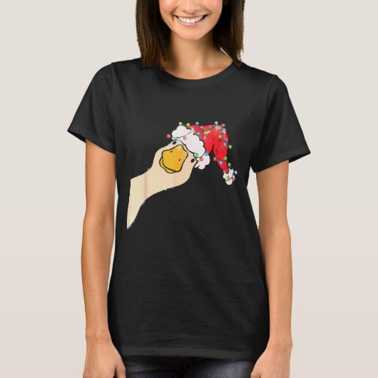 Just A Jolly Goose Funny Silly Goose Santa Christm T-Shirt (Vorderseite)