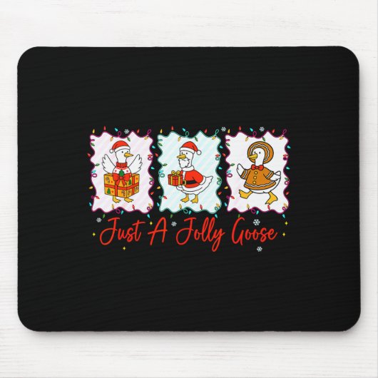 Just A Jolly Goose Merry Christmas Funny Silly Goo Mousepad (Vorne)