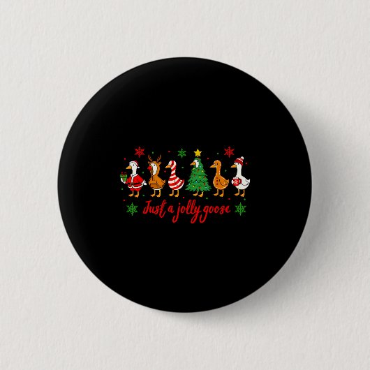 Just A Jolly Goose Merry Christmas Funny Xmas Men  Button (Vorderseite)