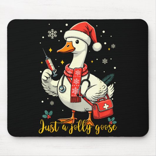 Just A Jolly Goose Nurse Christmas Funny Goose Nur Mousepad (Vorne)