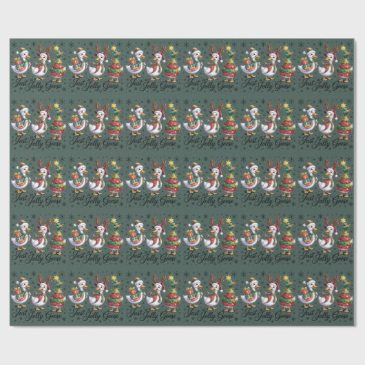 Just A Jolly Goose Patchwork Christmas Duck Funny  Geschenkpapier (Flach)