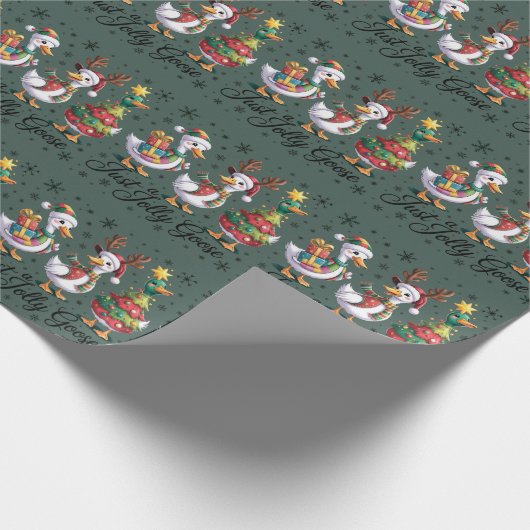 Just A Jolly Goose Patchwork Christmas Duck Funny Geschenkpapier (Ecke)