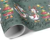 Just A Jolly Goose Patchwork Christmas Duck Funny Geschenkpapier (Rolleneckpunkt)