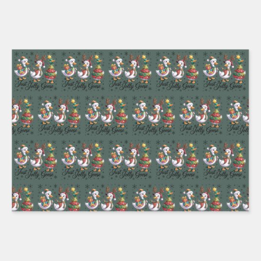 Just A Jolly Goose Patchwork Christmas Duck Funny  Geschenkpapier Set (Vorderseite)