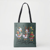 Just A Jolly Goose Patchwork Christmas Duck Funny Tasche (Vorderseite)