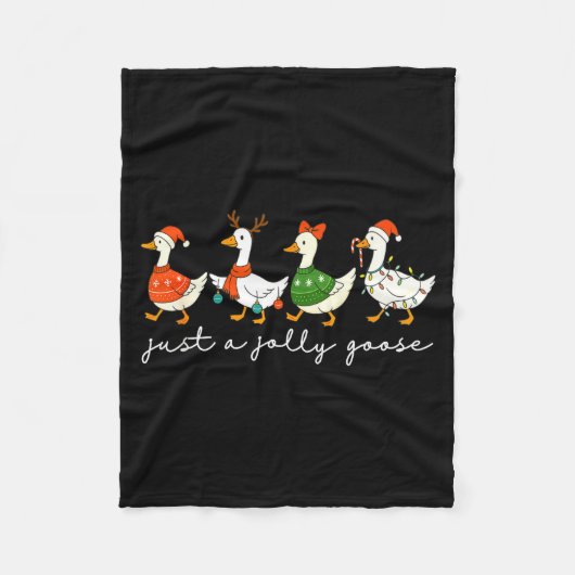 Just A Jolly Goose Santa Christmas Goose Farm Merr Fleecedecke (Vorderseite)