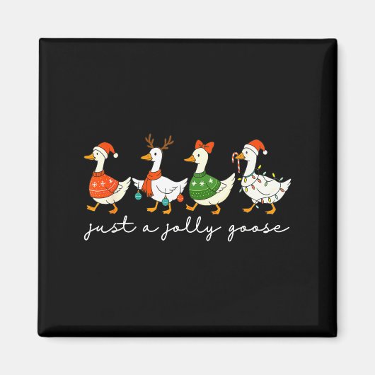 Just A Jolly Goose Santa Christmas Goose Farm Merr Magnet (Vorne)
