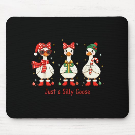 Just A Jolly Goose Santa Cute Bow Christmas Men Wo Mousepad (Vorne)