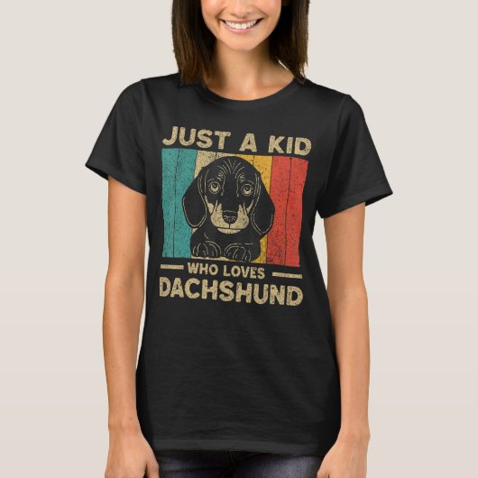 Just A Kid Who Loves Dachshund for Kids T-Shirt (Vorderseite)