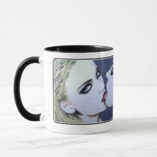 'Just a Kiss' Gemälde auf einem Tasse