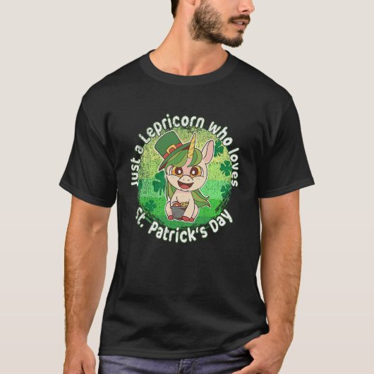 Just A Lepricorn St Patricks Day Retro Sunset Unic T-Shirt (Vorderseite)