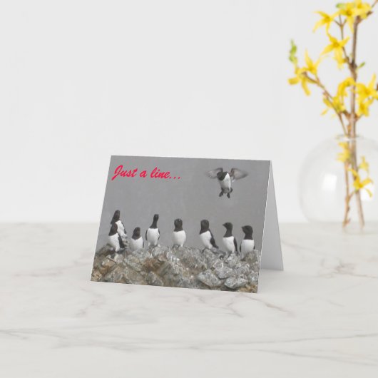 'Just a line' Vogelschutzzettel Karte (Gelbe Blume)