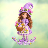 Just A Little Bit Of Magic Cute Whimsical Witch Gi Fensteraufkleber (Blatt 3)